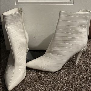 Brand new pleather croc print booties